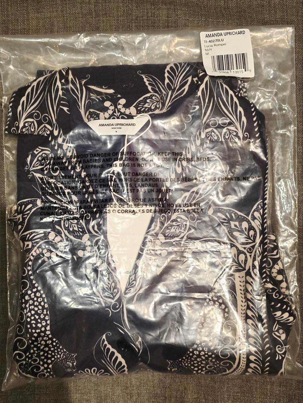 NWT Amanda Uprichard Lucia Short Sleeve Navy & White Romper - Sz Med - Picture 13 of 13